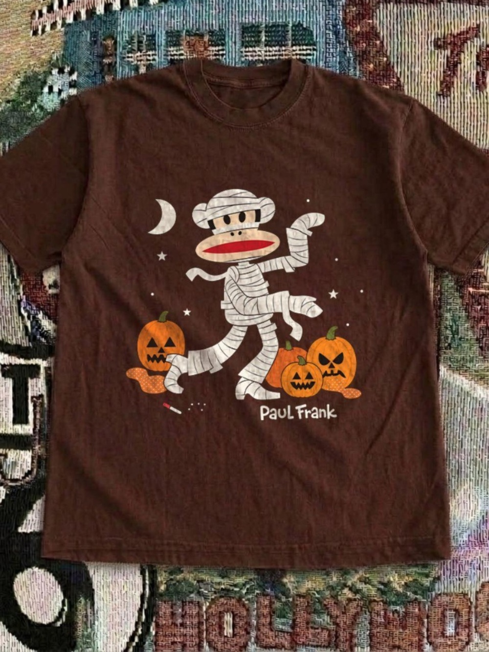 Gildan Brown Paul Frank Mummy Halloween Graphic Tee